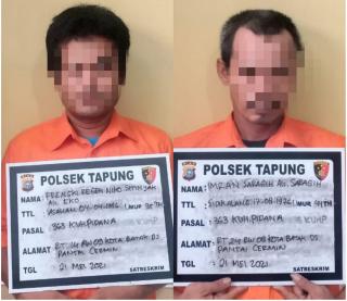 2 Pelaku Pencurian Plat Besi Tes Tank PT Chevron Diamankan Polisi