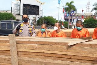 Polres Dumai Tangkap 4 Pelaku Ilegal Logging