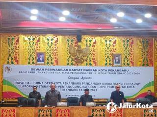 DPRD Pekanbaru Adakan Rapat Paripurna Pandangan Umum Fraksi Terhadap LKPJ Kepala Daerah Tahun 2023